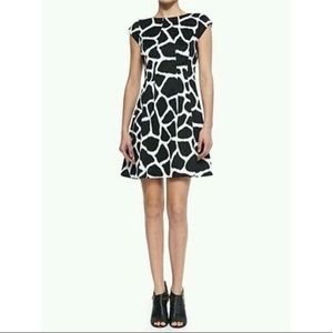 Michael Michael Kors Black and White Print Flare Dress